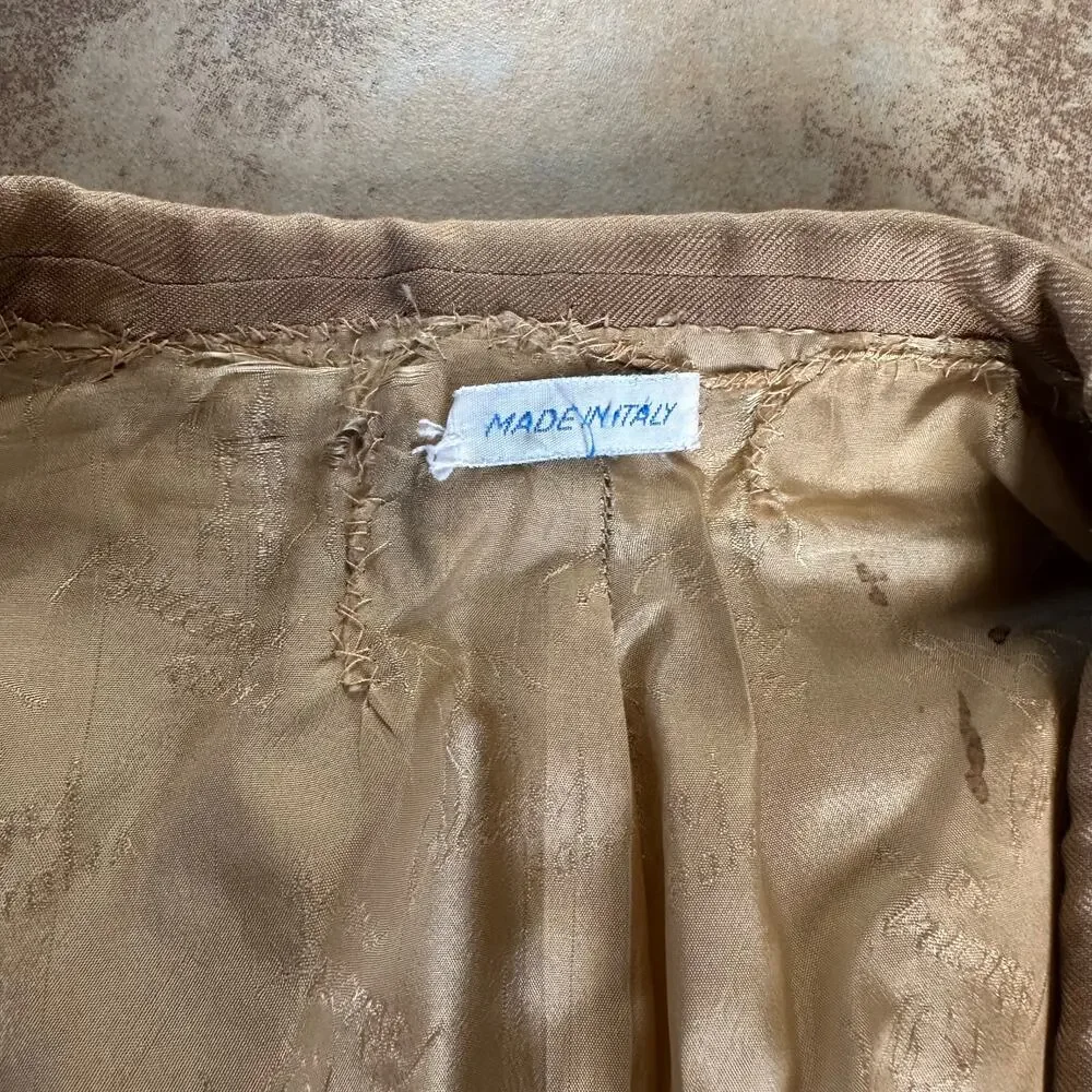 Brioni Battaglia Sports Coat Blazer 2 Button Jacket Tan Made In Italy‎